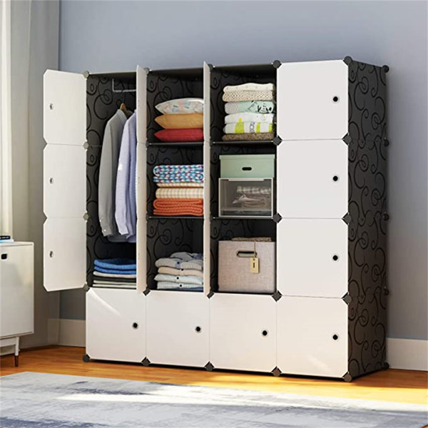 Rebrilliant Wardrobe Closets 14"X18" Depth Bedroom Armoire, Clothes